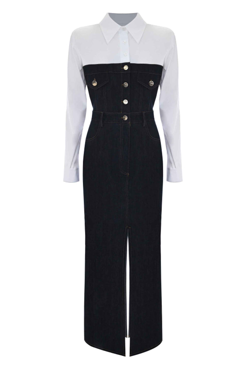 Abito lungo in denim - Abito Denim Devraj
