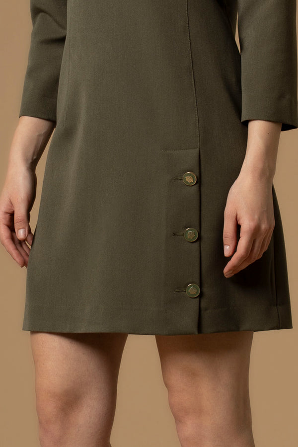 Elegant round neck above knee dress - Dress FRYA