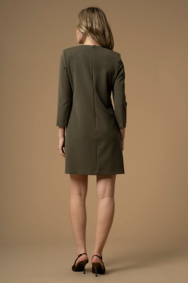 Elegant round neck above knee dress - Dress FRYA