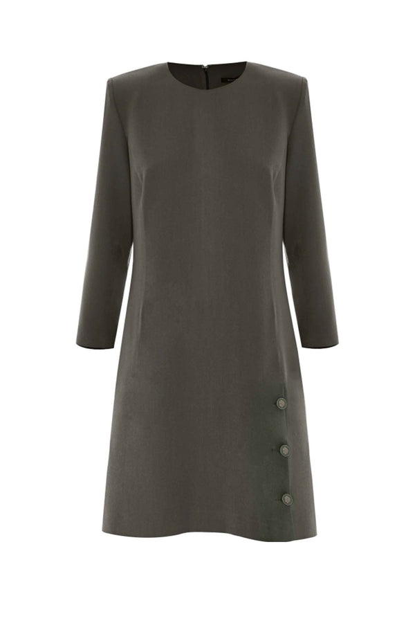 Elegant round neck above knee dress - Dress FRYA