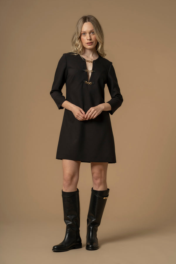 Stylish above knee dropped neckline dress - Dress ELISABETTE