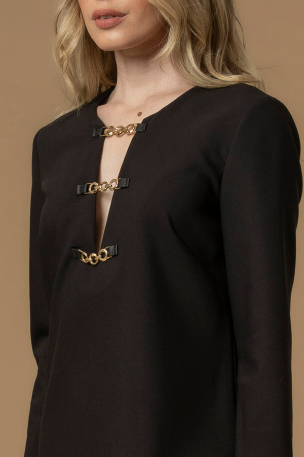 Robe coupe courte droite manches 7/8 - Robe ELISABETTE