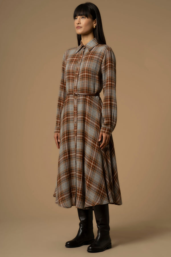Chic and stylish full length shirt style dress - Dress ENNYA
