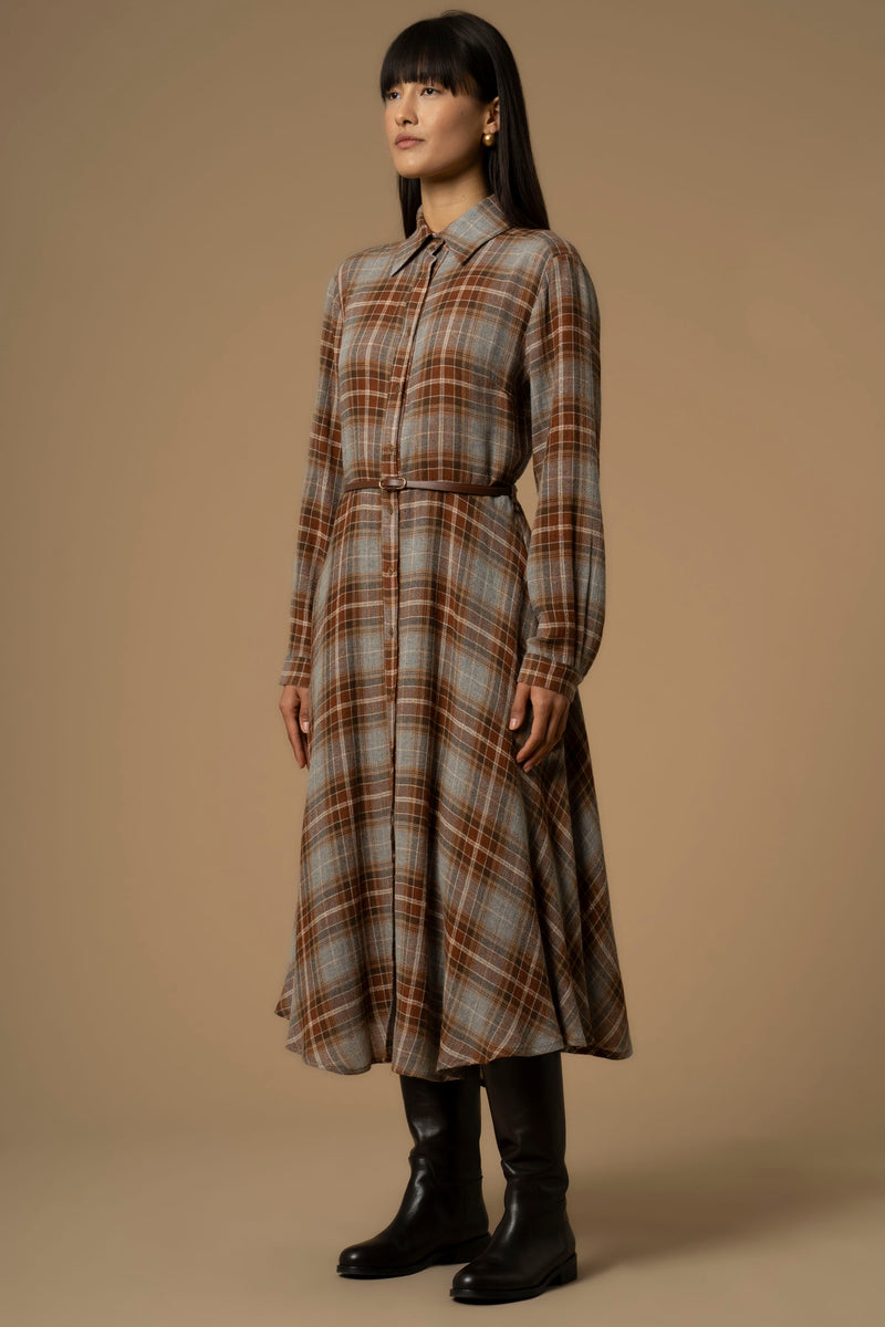 Abito chemisier fantasia tartan - Abito Ennya