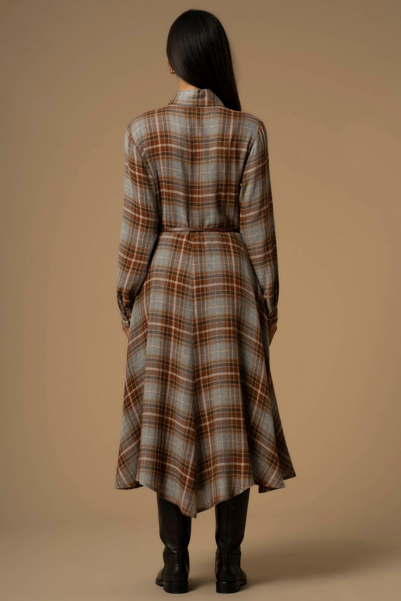 Abito chemisier fantasia tartan - Abito Ennya