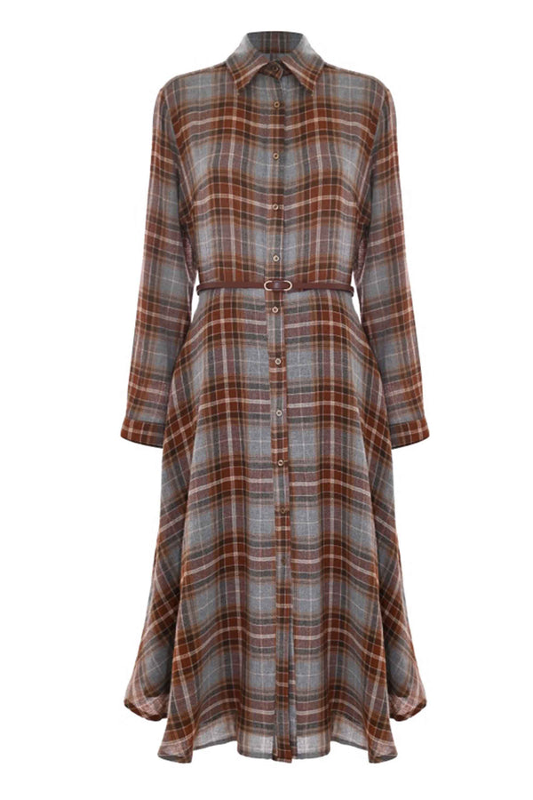 Chic and stylish full length shirt style dress - Dress ENNYA