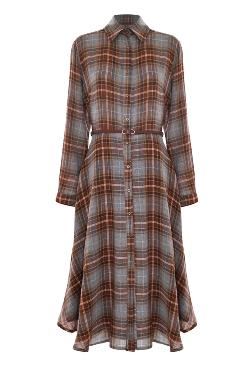 Abito chemisier fantasia tartan - Abito Ennya