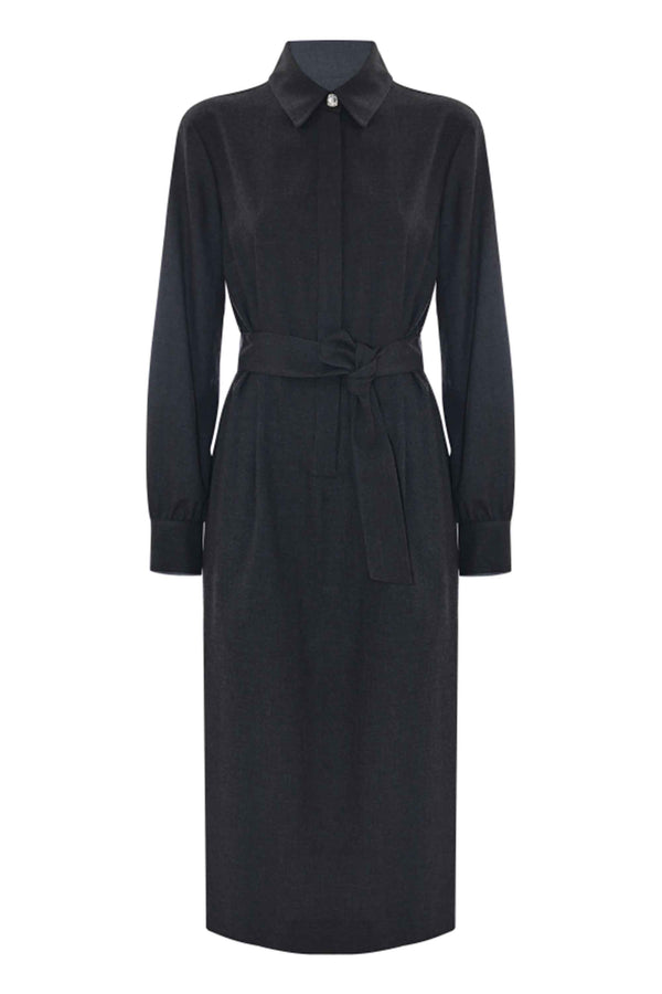 Simple elegant three quarter length shirt dress - Dress CRISEIDE