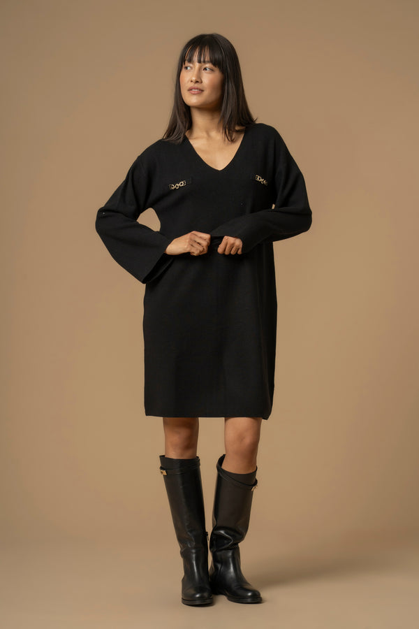 Chic above knee drop neck dress - Dress IRES