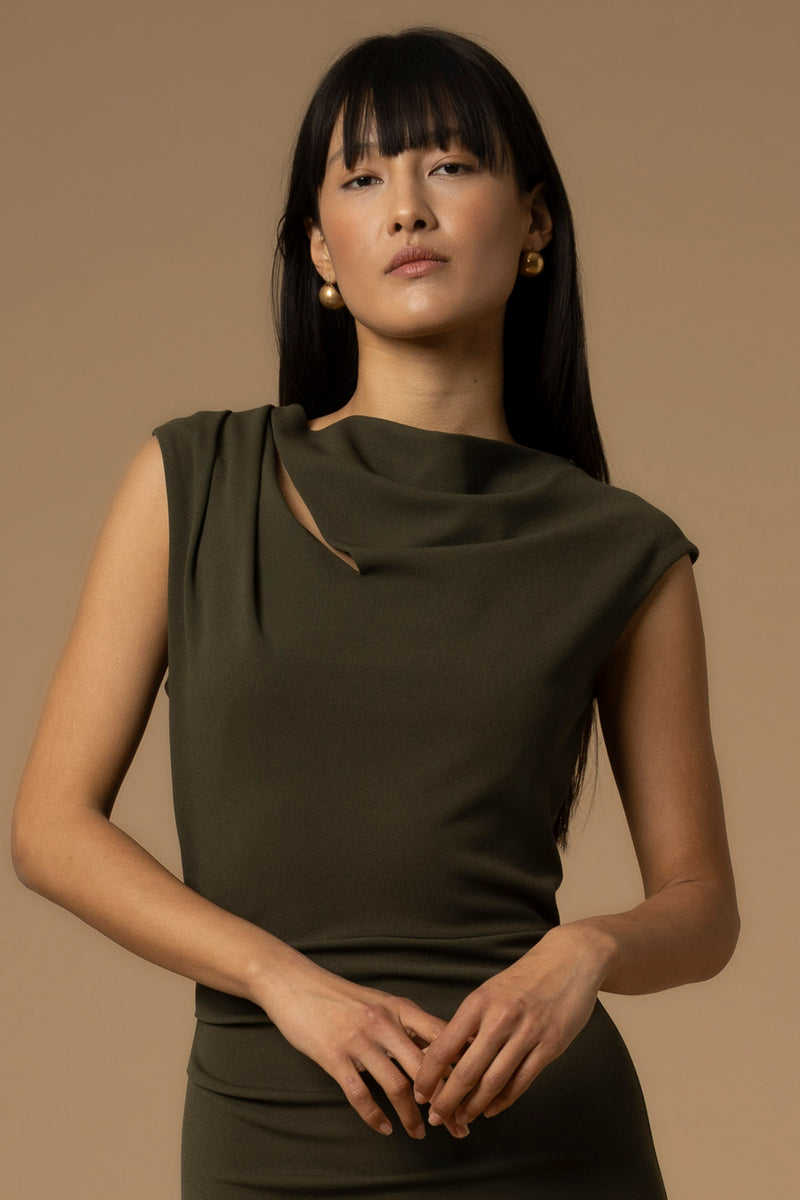 Robe longue coupe slim sans manches - Robe DYANA