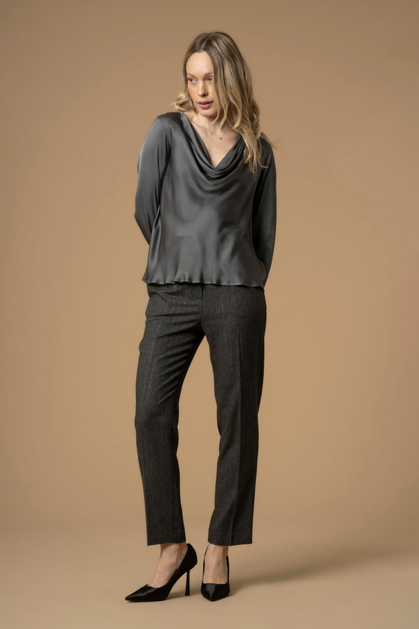 Blusa con collo drappeggiato - Blusa Iriddas