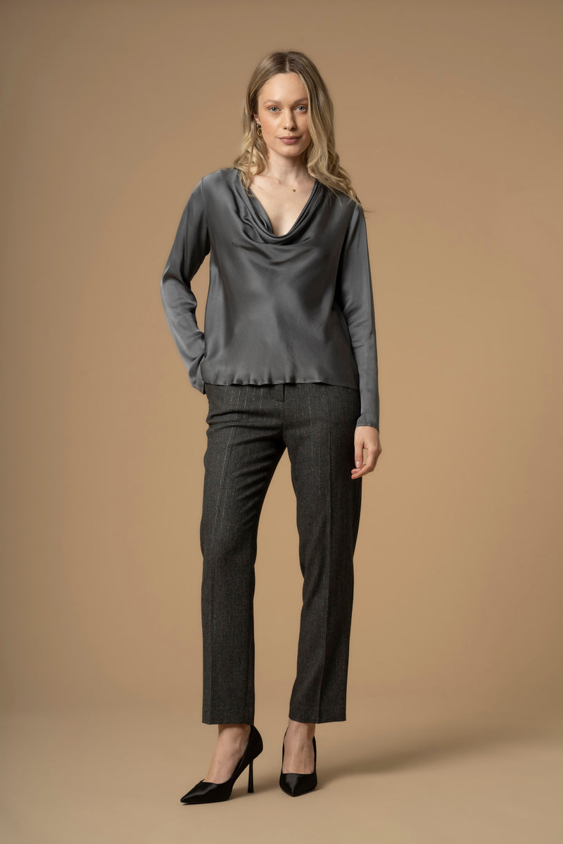 Blusa con collo drappeggiato - Blusa Iriddas