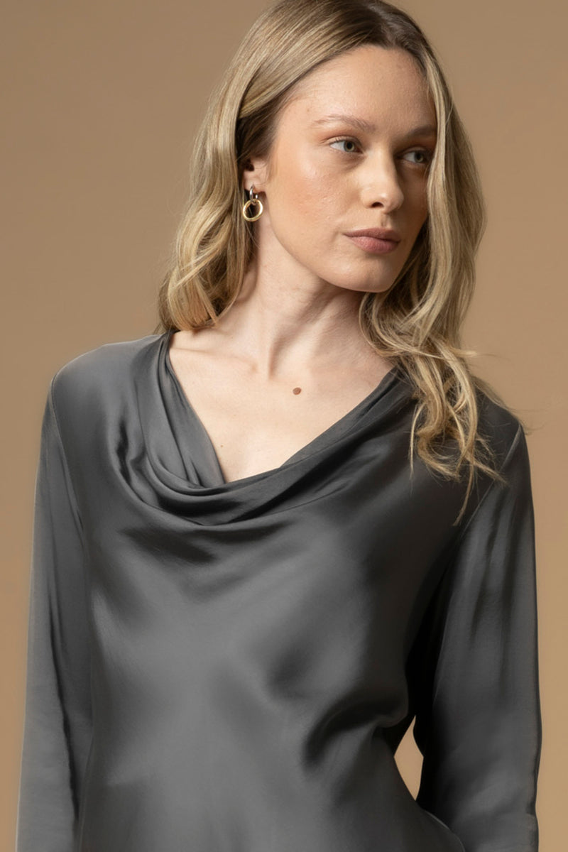Blusa con collo drappeggiato - Blusa Iriddas
