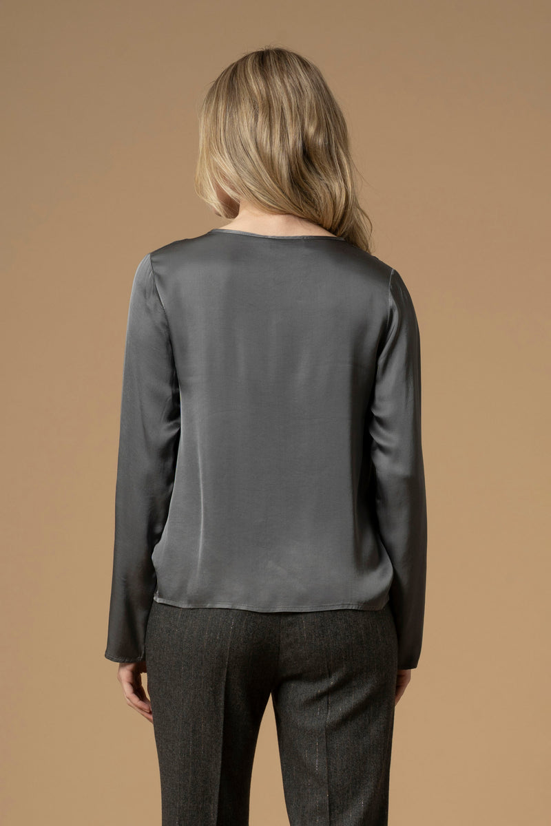 Blusa con collo drappeggiato - Blusa Iriddas
