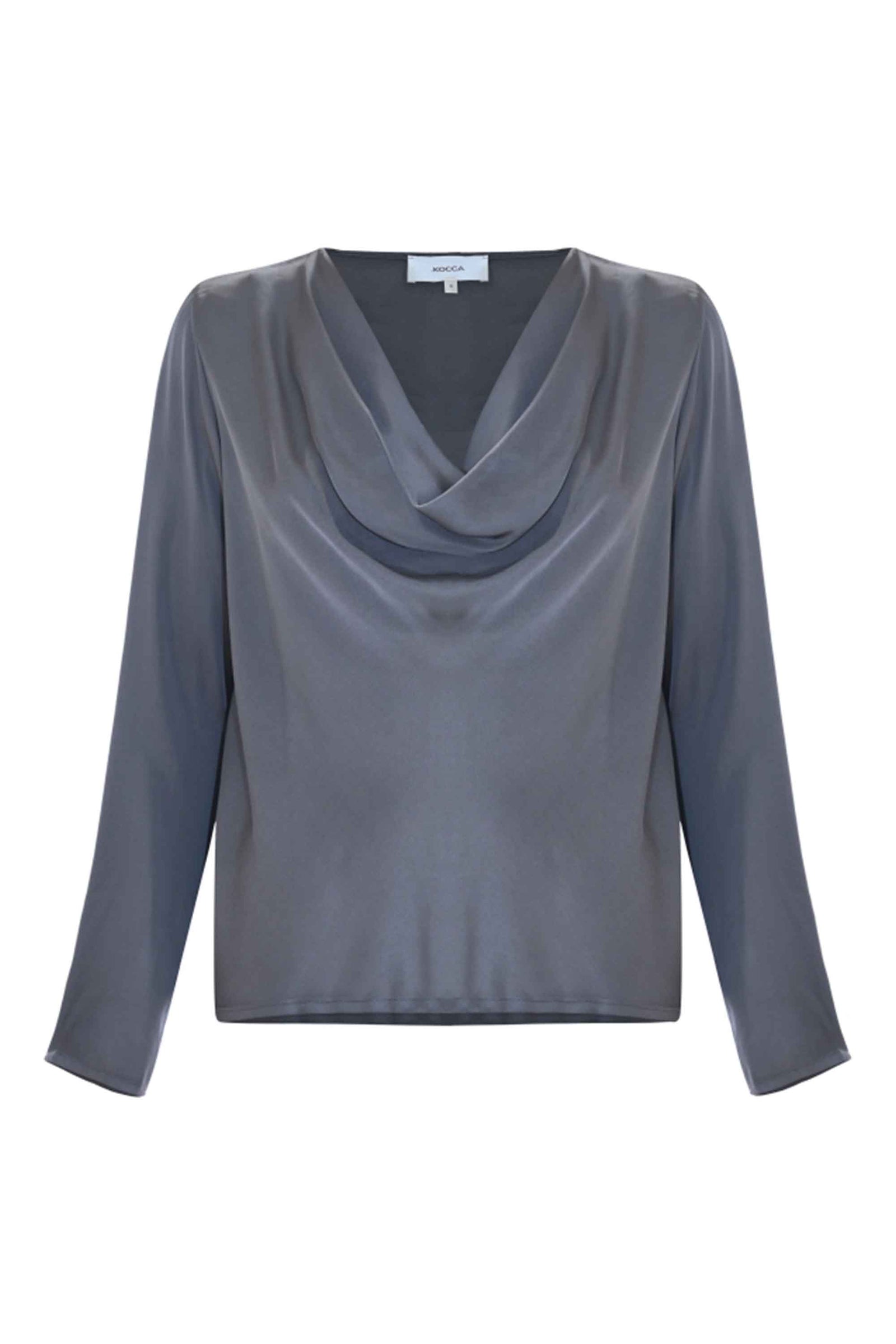 新品未使用deres 16th bottle neck drape blouse Modern stylish long sleeved loose neck blouse - Blusa IRIDDAS | Kocca