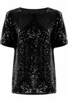 Blusa a maniche corte full paillettes - Blusa Noelie