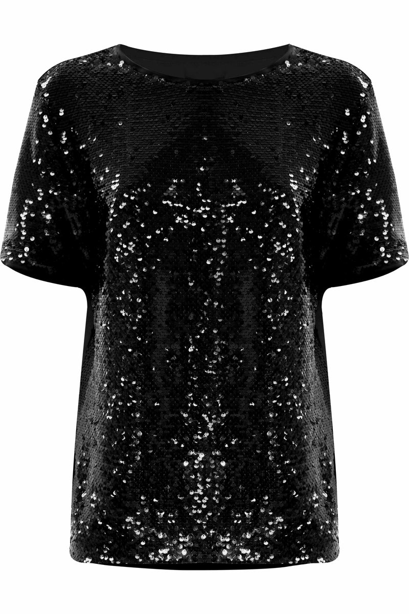 Blusa a maniche corte full paillettes - Blusa Noelie