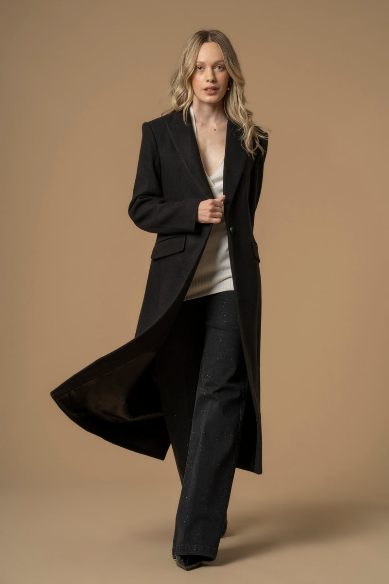 Cappotto lungo con tasche e pattina - Cappotto Lac