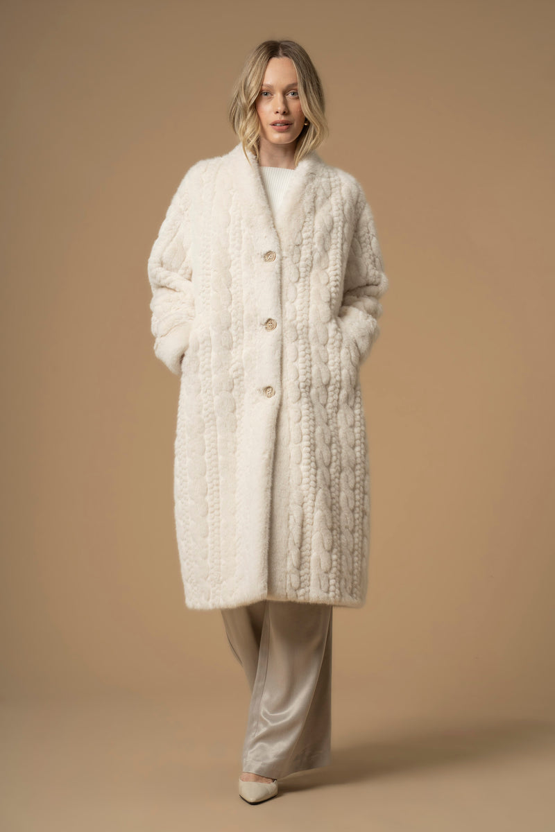 Manteau chaud long avec col V - Manteau MARGARETE