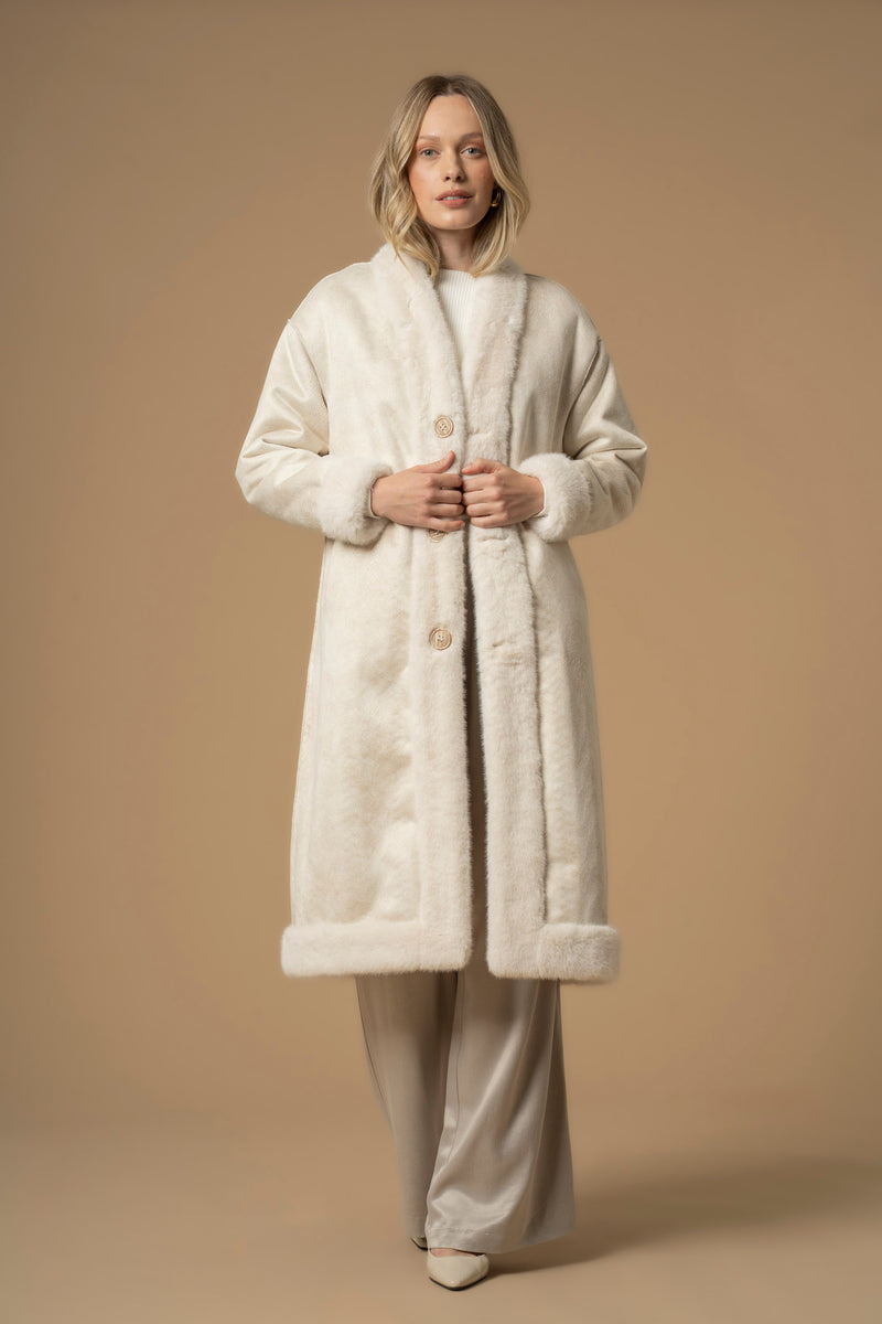 Manteau chaud long avec col V - Manteau MARGARETE