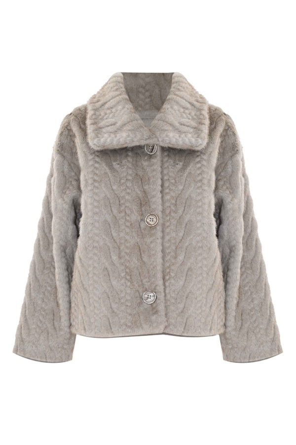 Abrigo corto borreguillo trenzado - Chaqueta MARIELIES