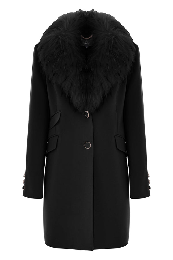 Abrigo solapa efecto pelo - Chaqueta COLLO PELLICCIA JOLUKAFUR
