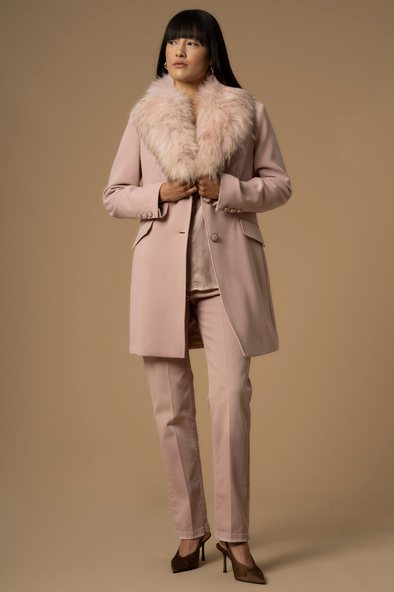 Cappotto con collo in pelliccia Cappotto Collo Pelliccia Jolukafur