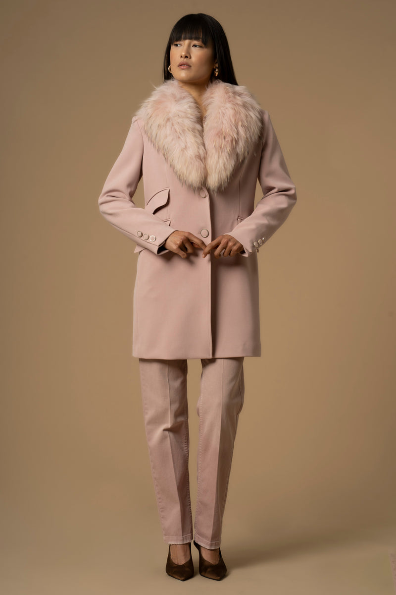 Manteau mi-long avec fausse fourrure - Manteau COLLO PELLICCIA JOLUKAFUR