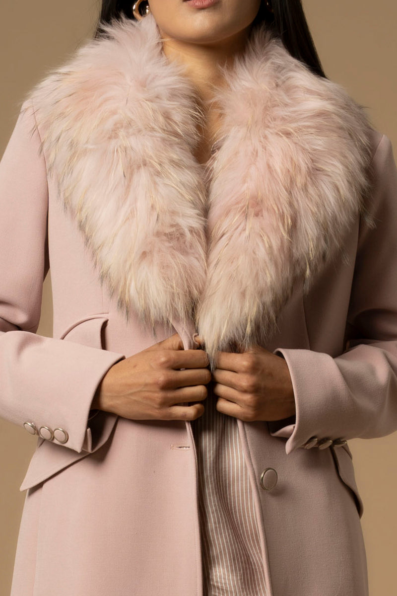 Manteau mi-long avec fausse fourrure - Manteau COLLO PELLICCIA JOLUKAFUR