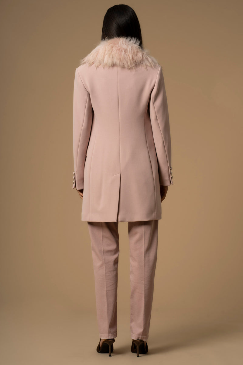 Manteau mi-long avec fausse fourrure - Manteau COLLO PELLICCIA JOLUKAFUR