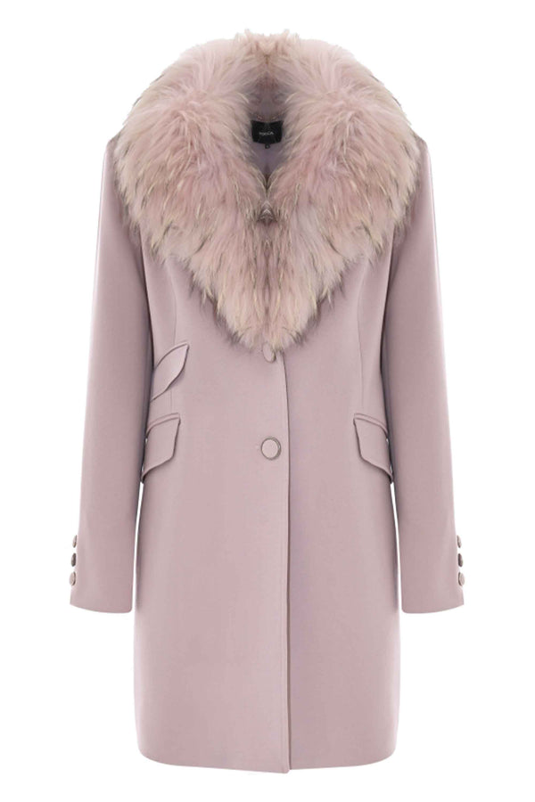 Stylish modern faux fur collar coat - Coat JOLUKAFUR