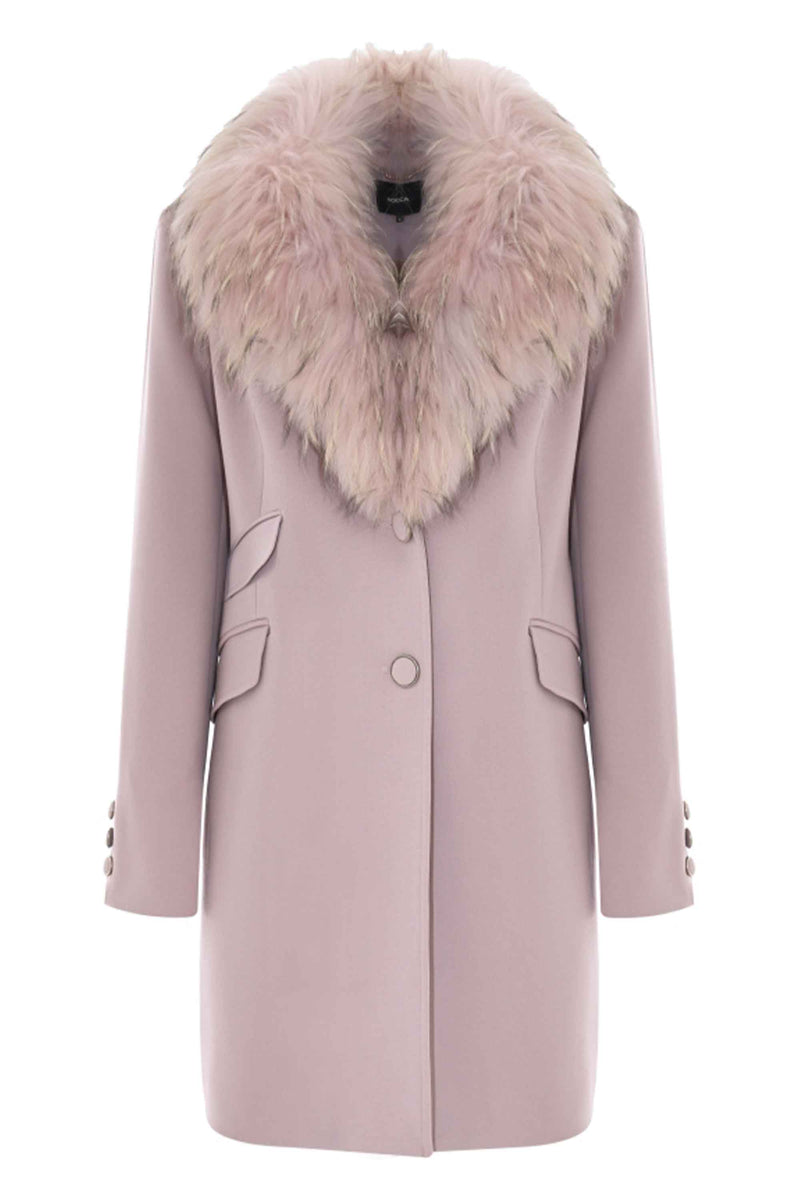 Manteau mi-long avec fausse fourrure - Manteau COLLO PELLICCIA JOLUKAFUR