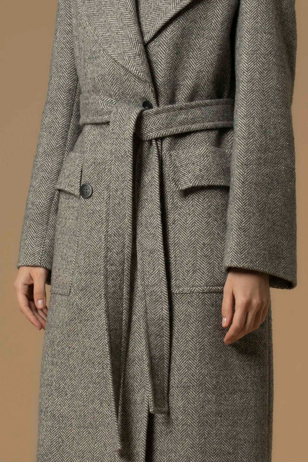 Cappotto con motivo a spina di pesce - Cappotto Diletto
