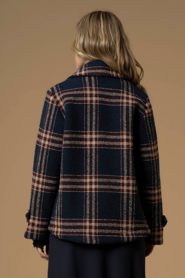Chaqueta corta de cuadros cruzada - Chaqueta CYNDIR