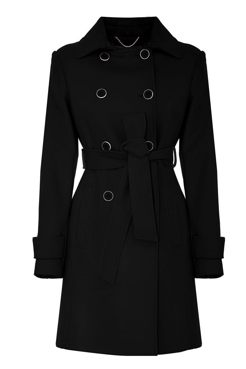 Cappotto doppiopetto con collo in pelliccia - Cappotto Ecru