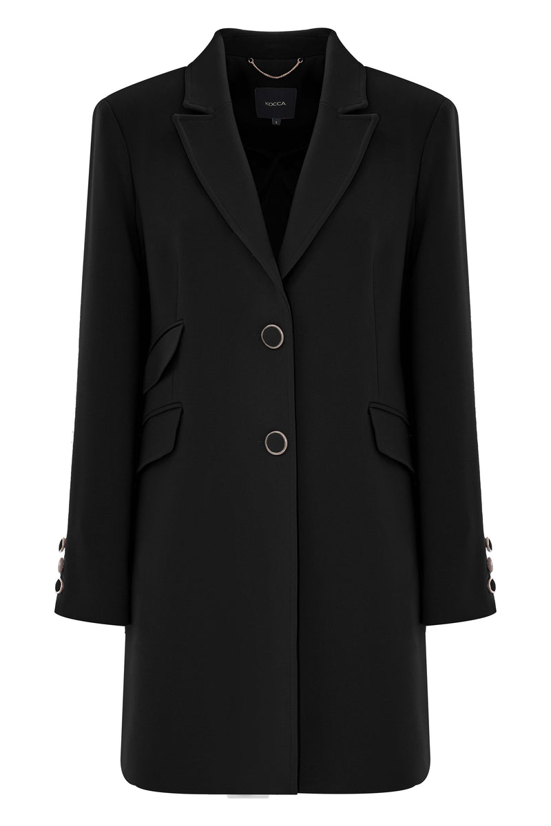Manteau mi-long col V à revers - Manteau JOLUKA