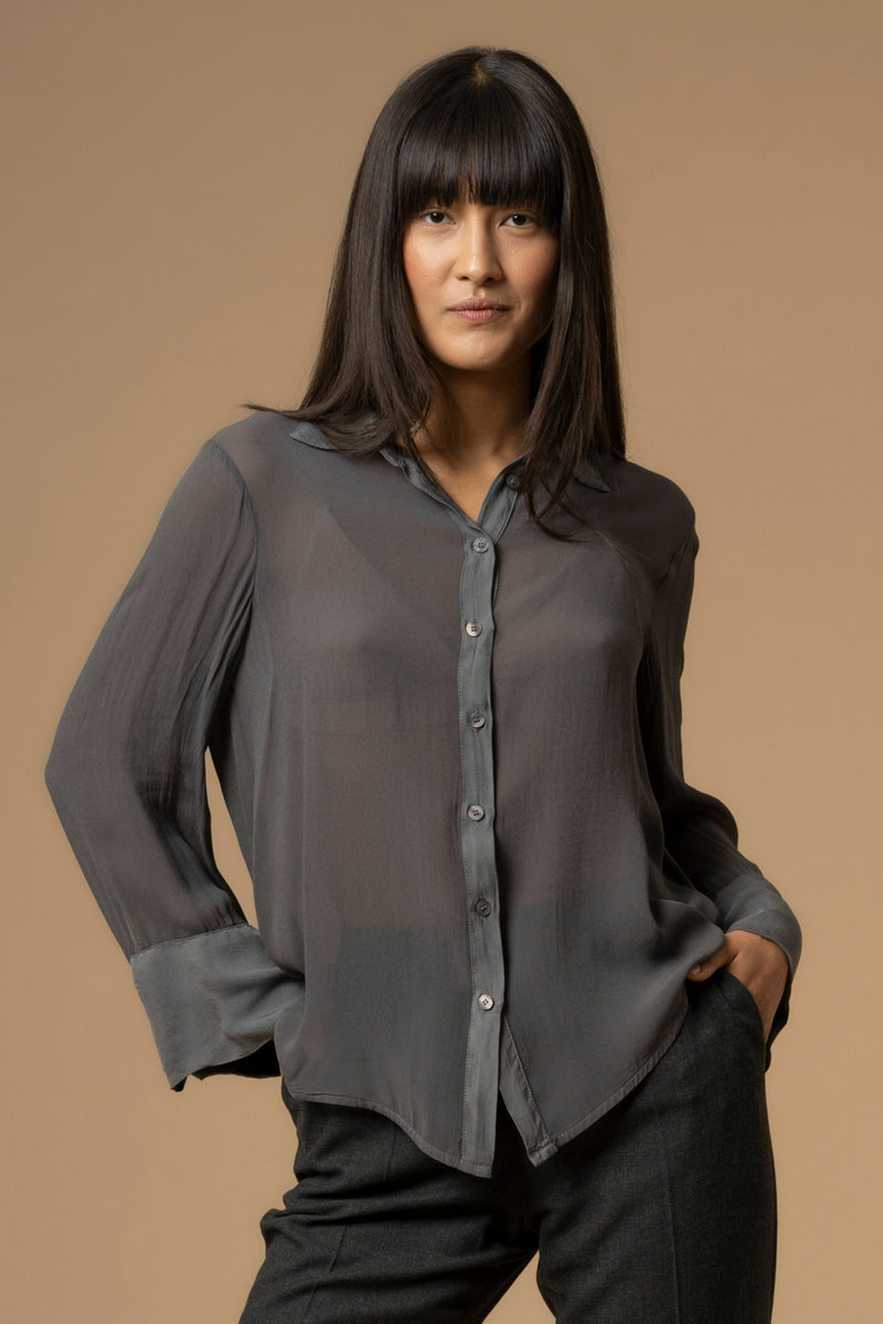 Chemisier effet transparent manches longues - Shirt URBEO