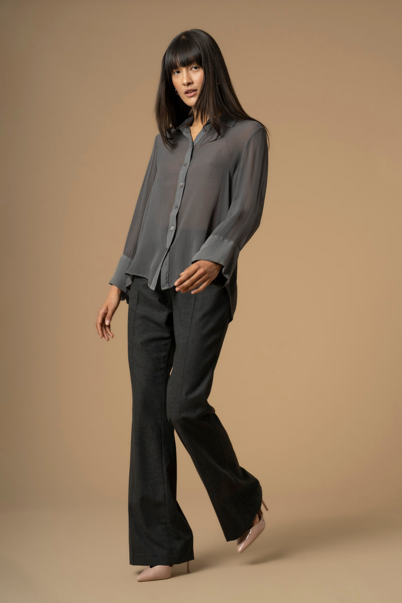 Chemisier effet transparent manches longues - Shirt URBEO
