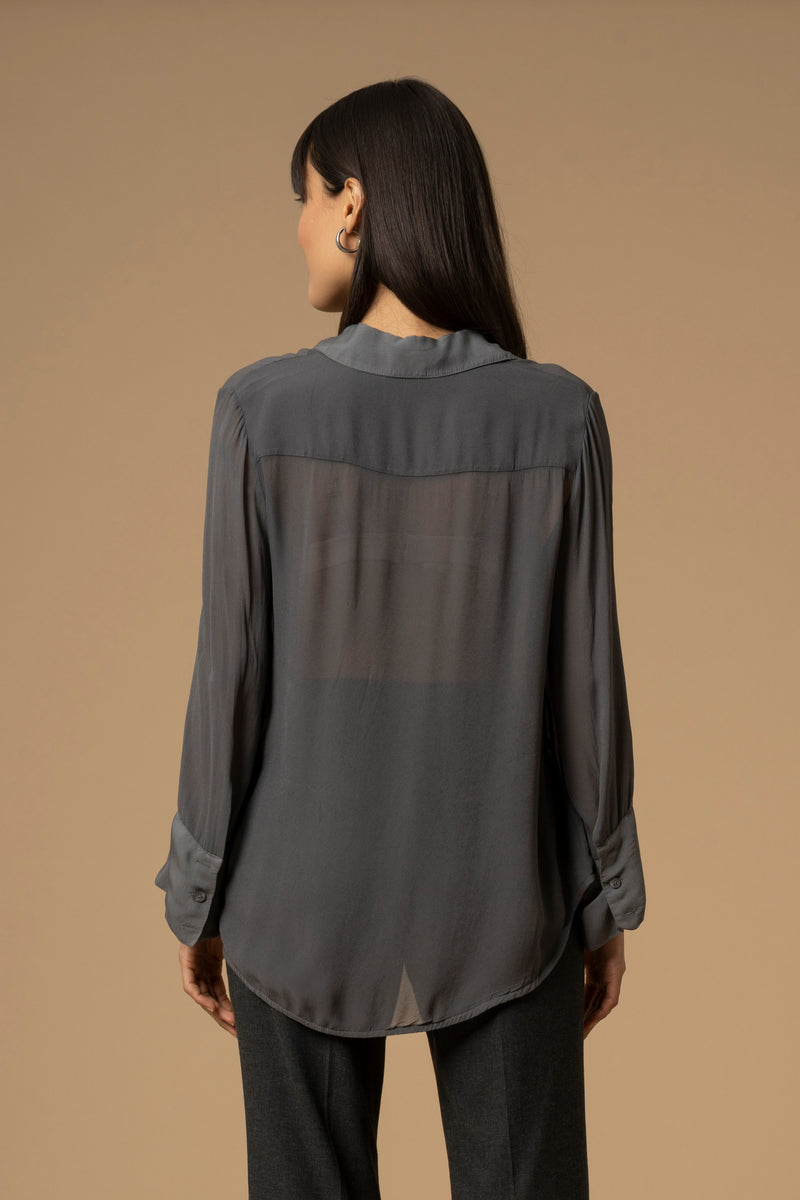Chemisier effet transparent manches longues - Shirt URBEO