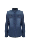 Camicia denim con bottoni effetto madreperla - Camicia Denim Egberta