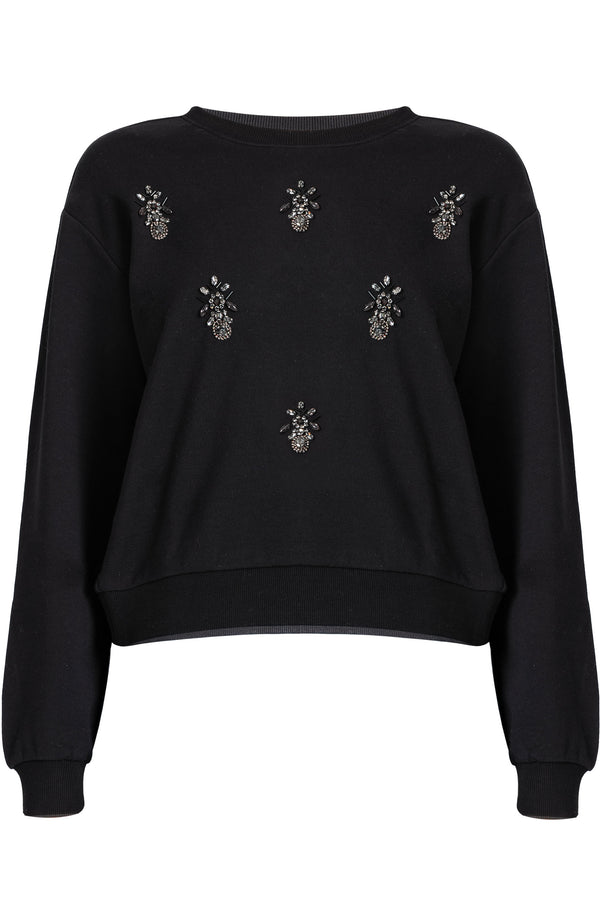 Felpa con dettaglio in perle e strass - Felpa M/L Clementina