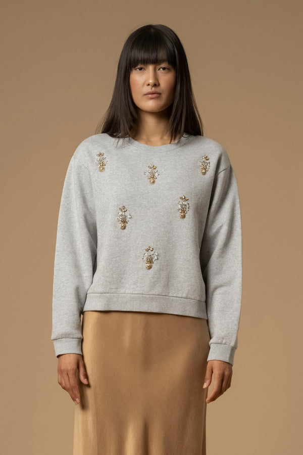 Felpa con dettaglio in perle e strass - Felpa M/L Clementina