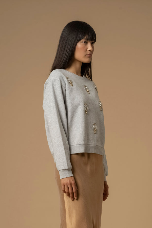 Felpa con dettaglio in perle e strass - Felpa M/L Clementina
