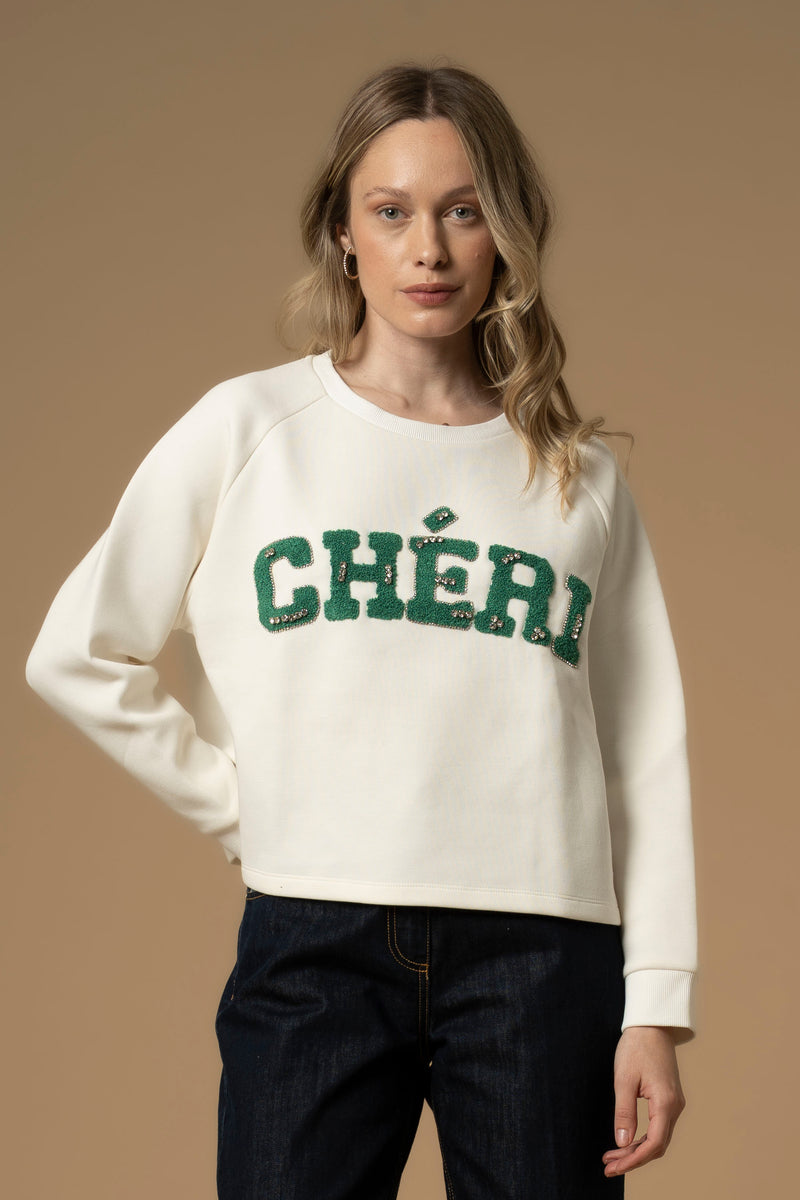 Felpa con stampa lettering - Felpa M/L Florisina