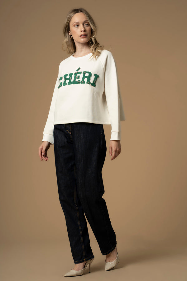 Felpa con stampa lettering - Felpa M/L Florisina