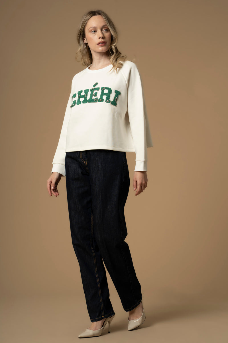 Felpa con stampa lettering - Felpa M/L Florisina