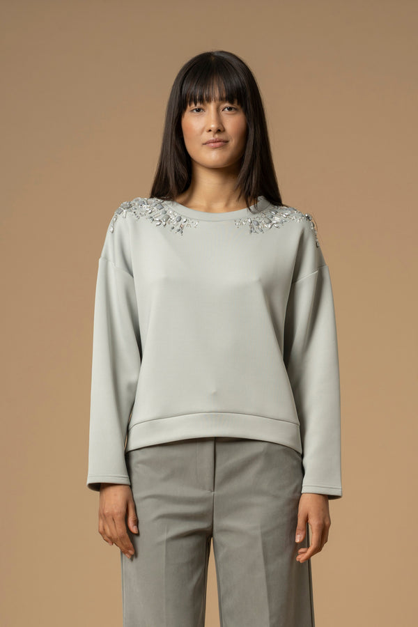 Felpa con pietre e strass - Felpa M/L Casdoa