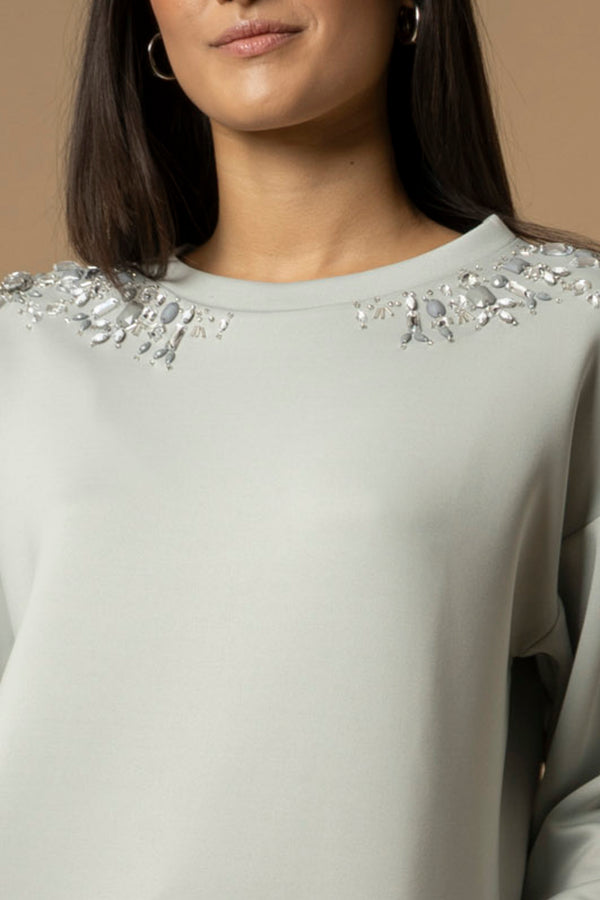 Felpa con pietre e strass - Felpa M/L Casdoa