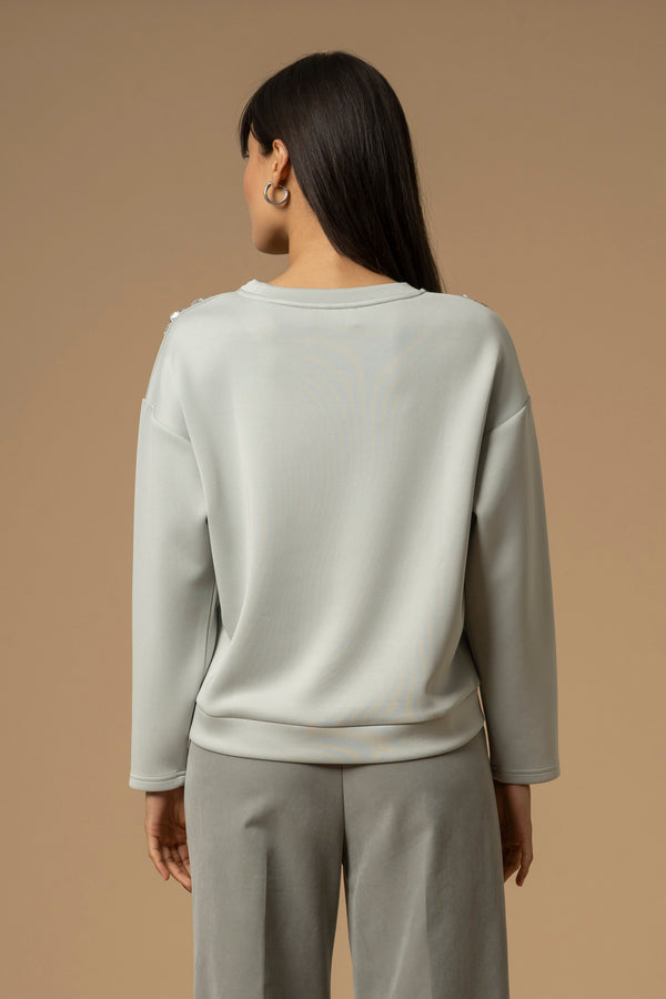 Felpa con pietre e strass - Felpa M/L Casdoa
