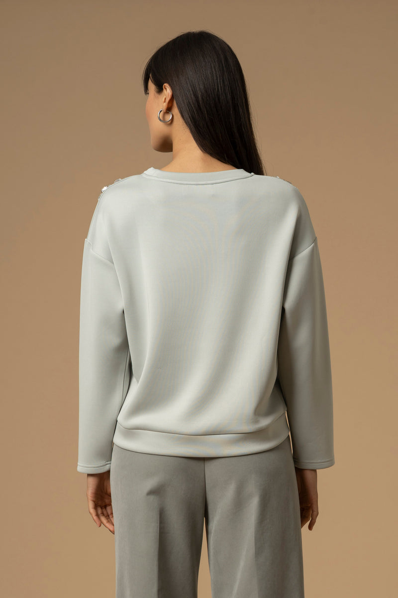 Pull manches longues détails épaules - Sweat Shirt M/L CASDOA